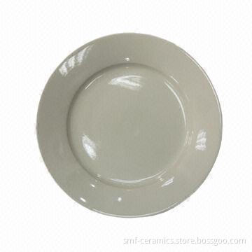 6.5-inch Wide Rim Ceramic Plate, Ideal for Hotel, CIQ-/FDA-/LFGB-approved